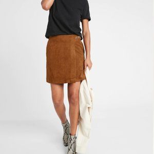 Banana Republic Vegan Suede Wrap Mini Skirt Size 0